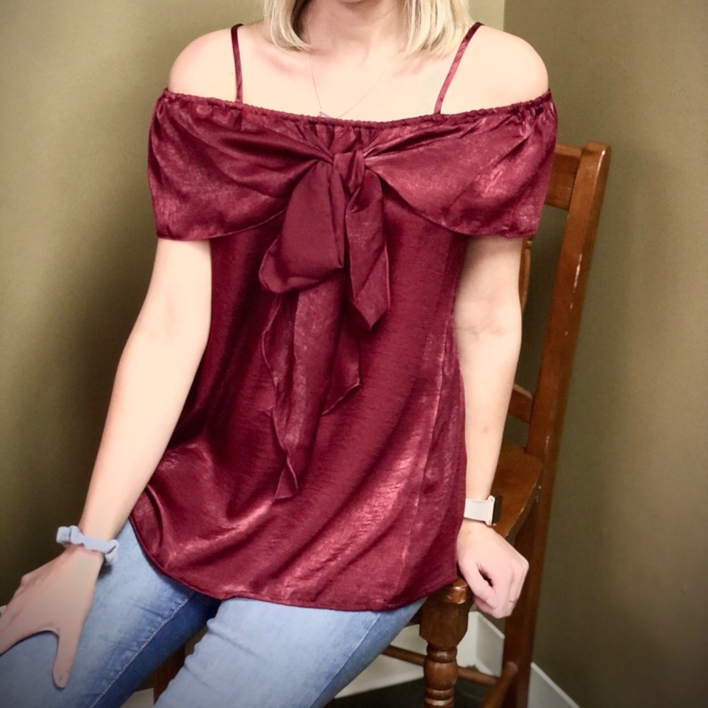 Satin Off Shoulder Top